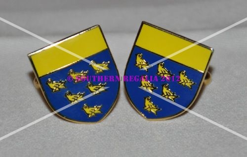 West Sussex Flag Gold Plated Enamel Cufflinks - Click Image to Close